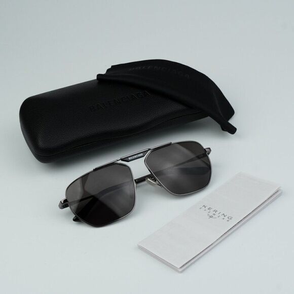 NEW Balenciaga BB0298SA 001 Black Grey Pilot Unisex Sunglasses BB 0298SA - Picture 14 of 14